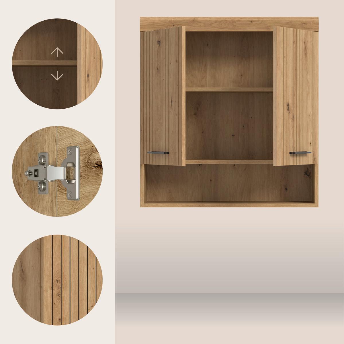 Hängeschrank Scout Eiche Artisan Dekor B: 74cm - Eiche Artisan, Trend, Holzwerkstoff (74/79/24cm) - MID.YOU