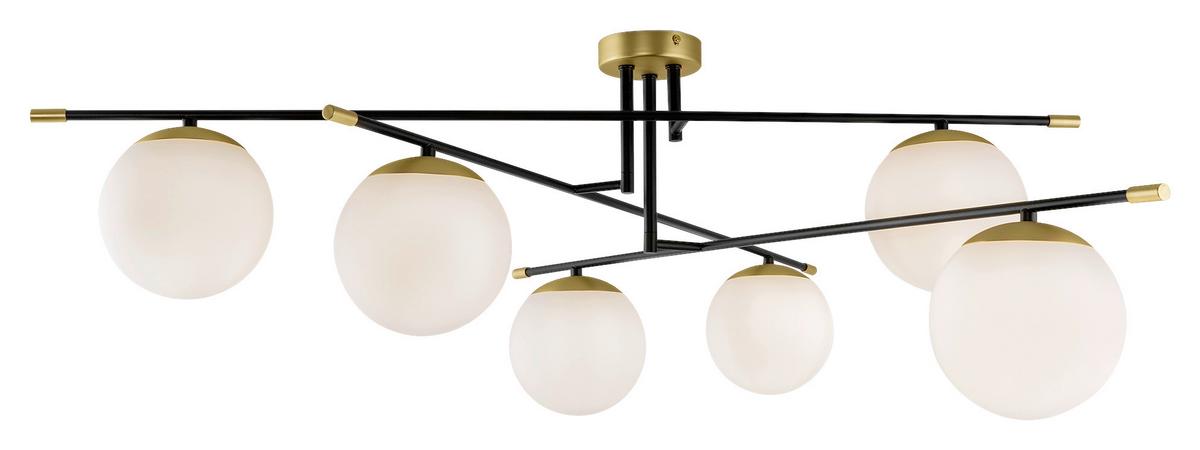 Deckenleuchte Nostalgia - Goldfarben/Schwarz, Trend, Glas (115/35/115cm) - MAYTONI