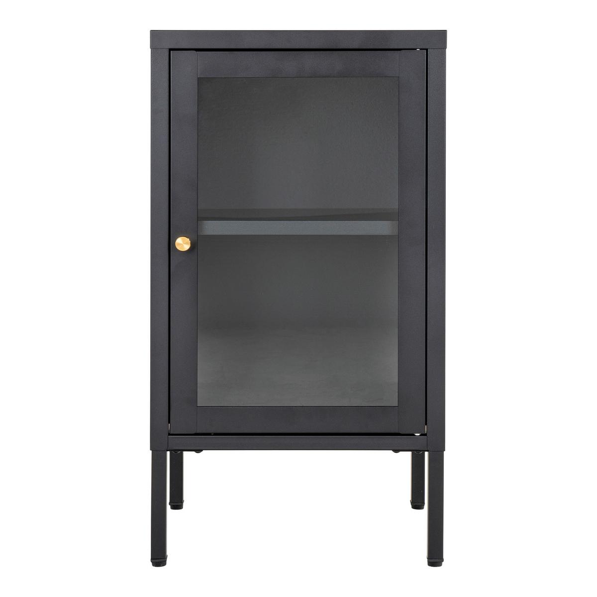 GARDEROBENSCHRANK Dalby Schwarz B: 38cm - Transparent/Schwarz, Design, Glas/Metall (38/70/35cm) - MID.YOU