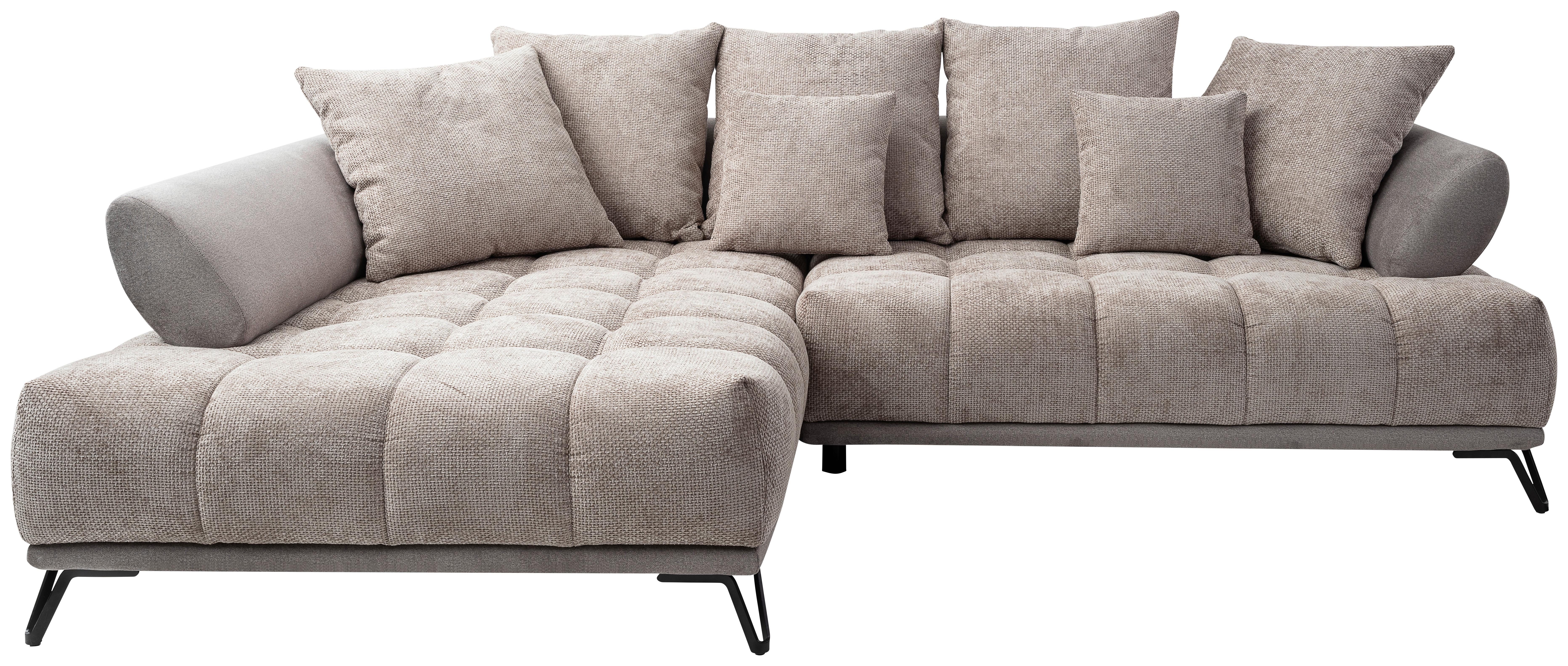 ECKSOFA LARGO N Taupe S: 184x262 cm - Taupe/Schwarz, MODERN, Textil (184/262cm) - MID.YOU