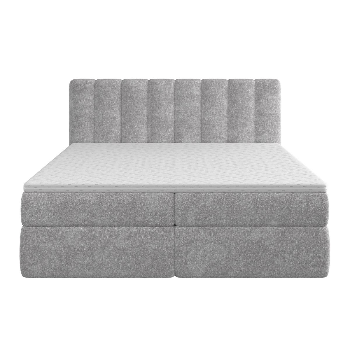 Boxspringová posteľ MALA 180x200 cm, sivá - čierna/sivá, Modern, drevo/kompozitné drevo (180/200cm) - Bessagi Home