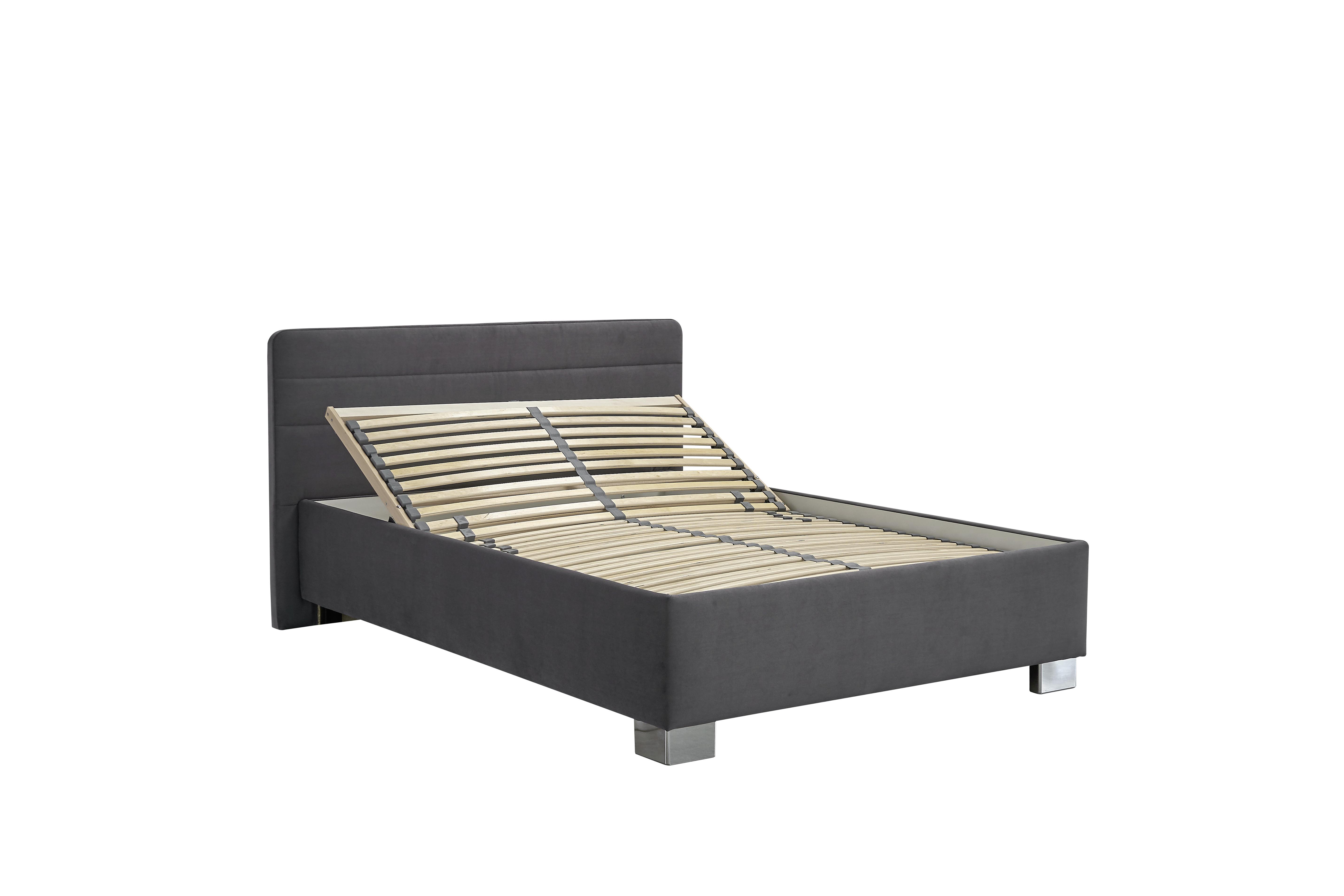 Čalouněná Postel Melissa 140 Tmavě Šedá - šedá, Basics, kompozitní dřevo/textil (140/200cm)