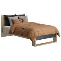 Bett NAEL 90x200 cm - Eichefarben/Schwarz, Basics, Holzwerkstoff (90/200cm)