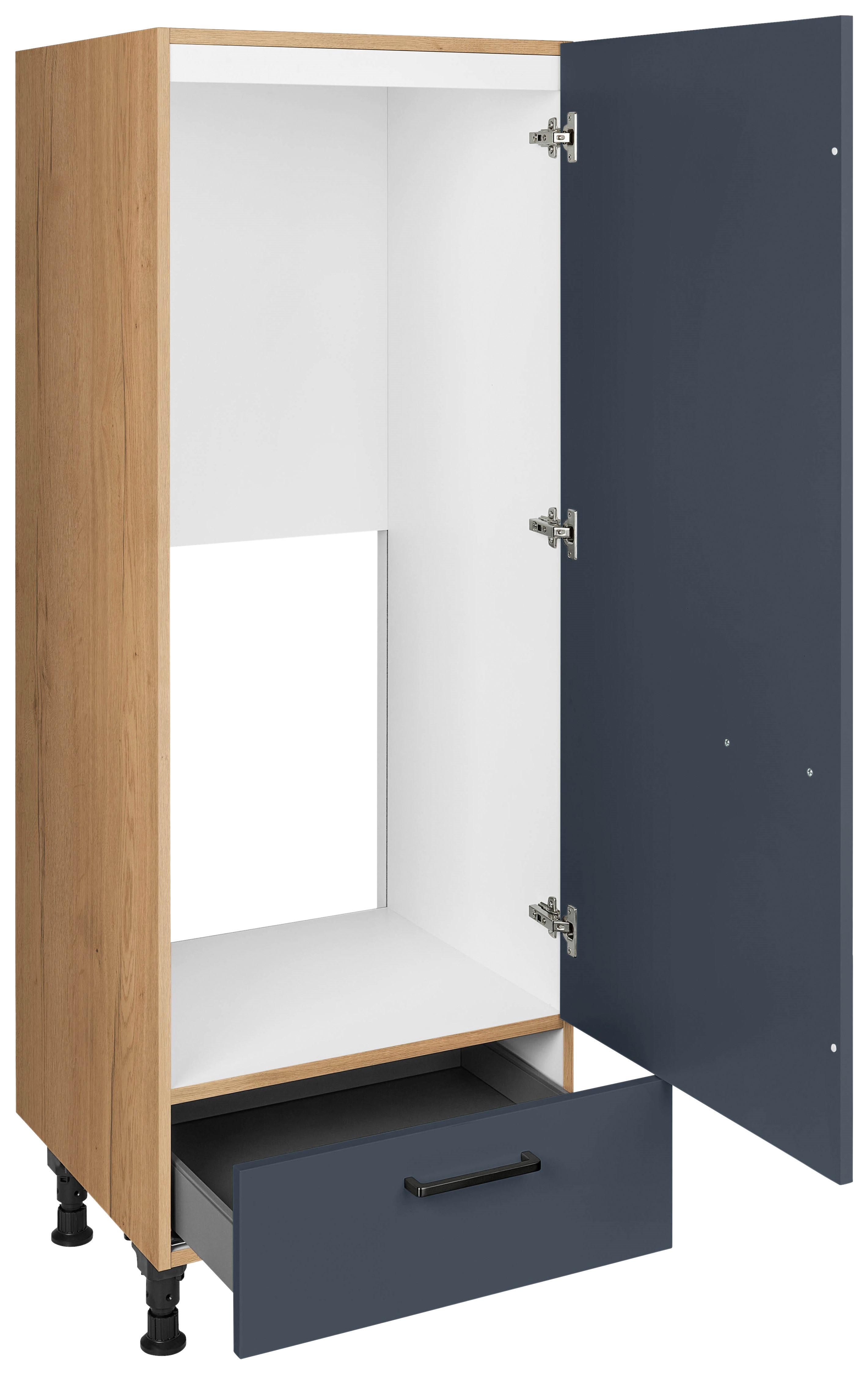 Geräteumbauschrank Easytouch - Blau/Eichefarben, MODERN, Holzwerkstoff (60/168/58cm) - Nobilia