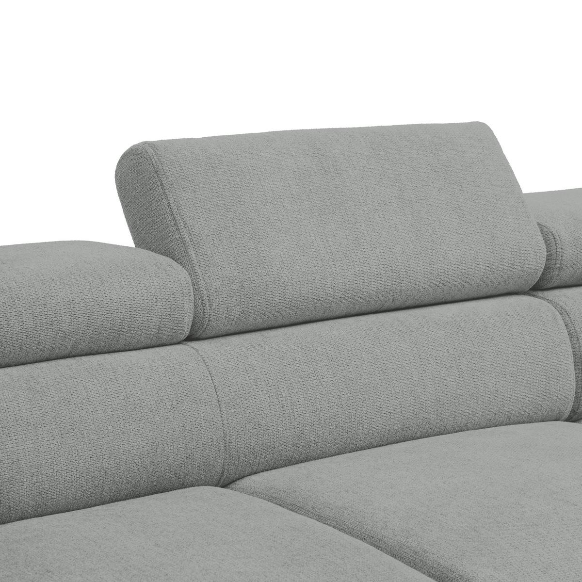 Rohová sedačka RAVEN, pravá, svetlosivá - čierna/svetlosivá, Modern, kov/textil (257cm) - Mömax