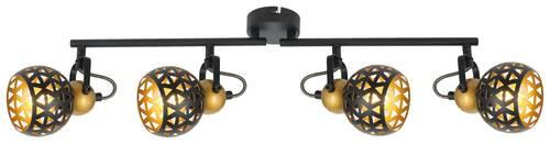 Strahler Sarra 4-flammig Verstellbar L: 60 Cm - Goldfarben/Schwarz, Basics, Metall (60/10/17,5cm) - Globo