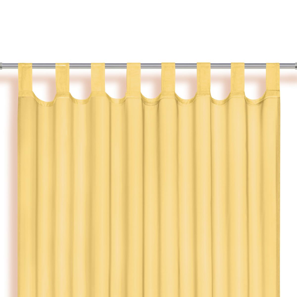 Vorhang mit Schlaufen und Band Utila 140x245 cm Gelb - Gelb, KONVENTIONELL, Textil (140/245cm) - Ondega