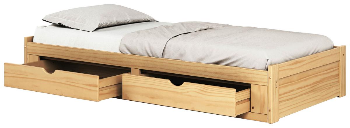Ausziehbett Livio Ii - Naturfarben, MODERN, Holz/Holzwerkstoff (90/200cm) - MID.YOU