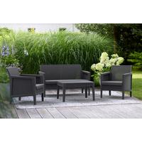 SÚPRAVA ZÁHRADNÉHO NÁBYTKU ATLAS - grafitová, Basics, plast