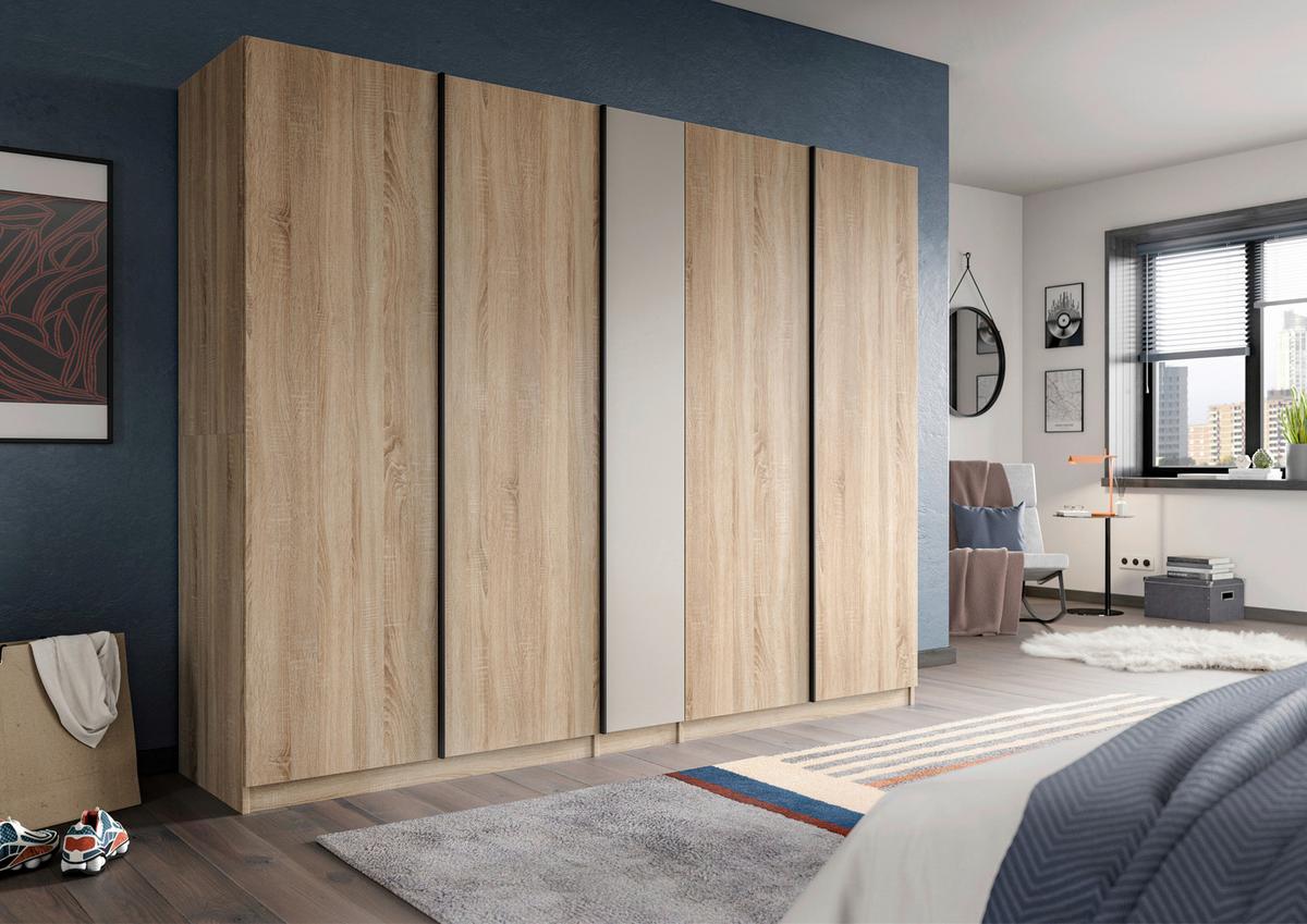 Drehtürenschrank Oakland Sonoma Eiche/Kashmir B: 230 cm - Kaschmir/Sonoma Eiche, MODERN, Holzwerkstoff (230/183/53cm) - MID.YOU