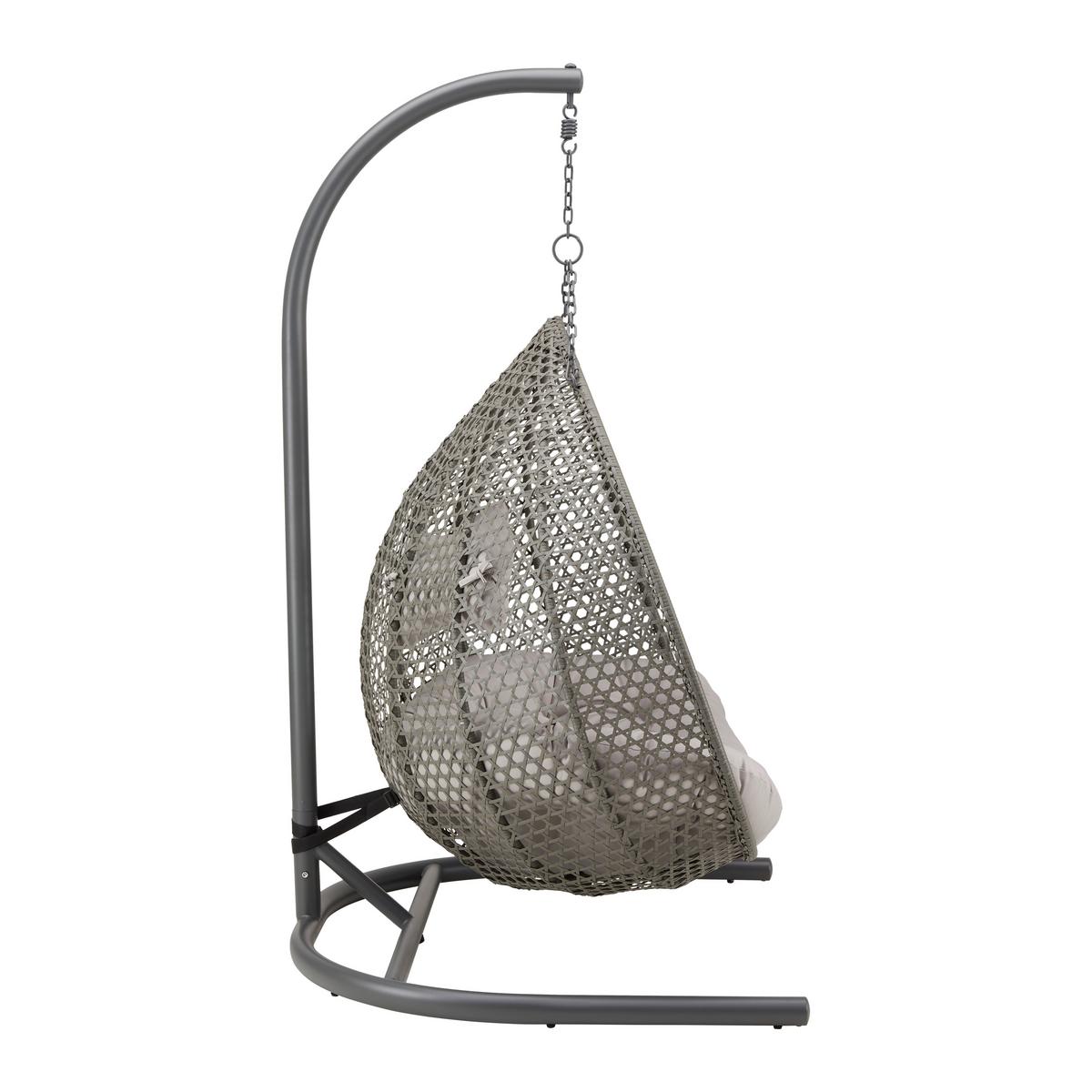 Závesné kreslo Bari - sivá/svetlosivá, Modern, kov/textil (130/201/116cm) - Bessagi Garden