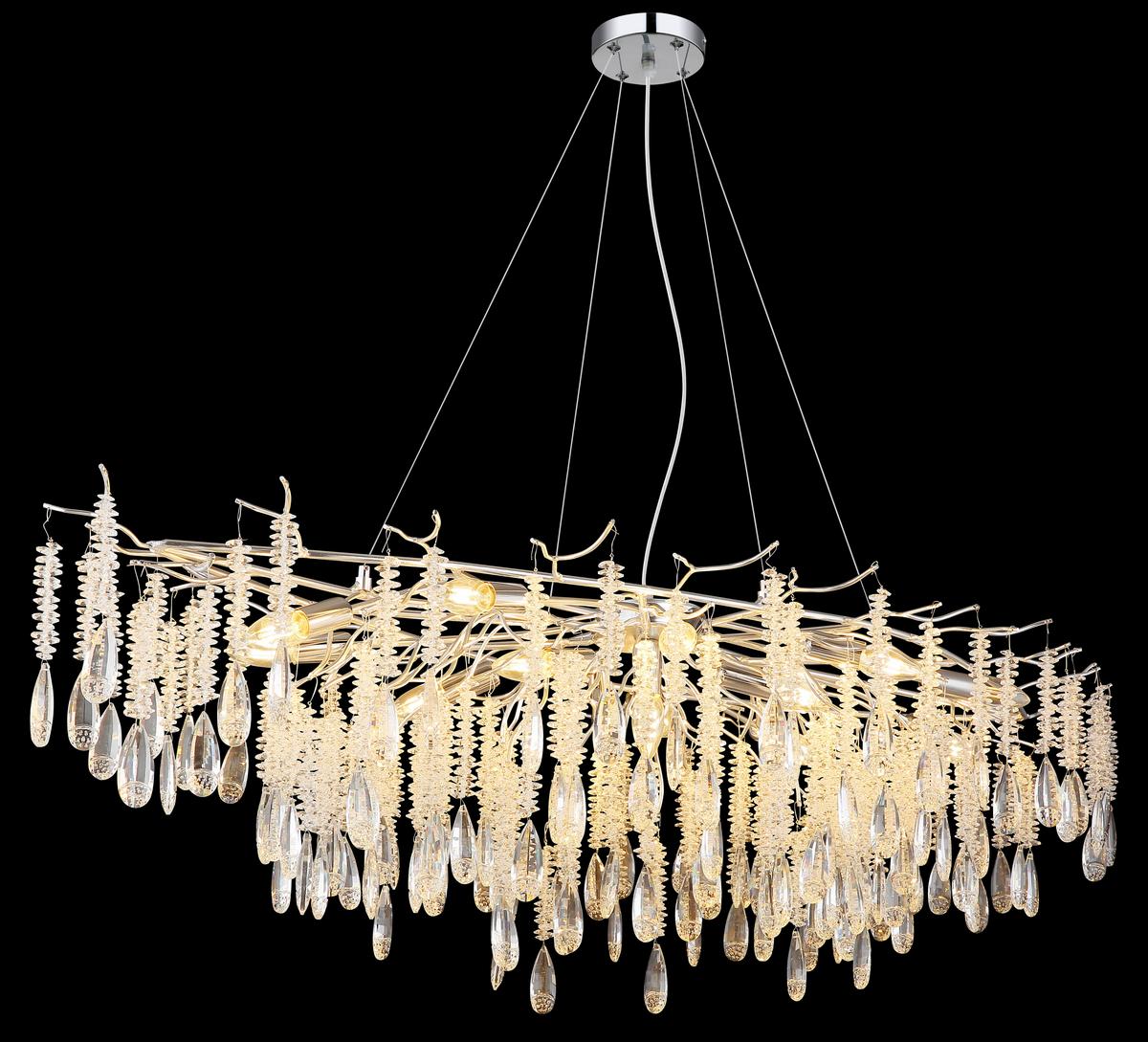 Hängeleuchte Exkl. 14xe14, 40w - Klar/Transparent, KONVENTIONELL, Glas/Kunststoff (150/60/120cm) - Globo