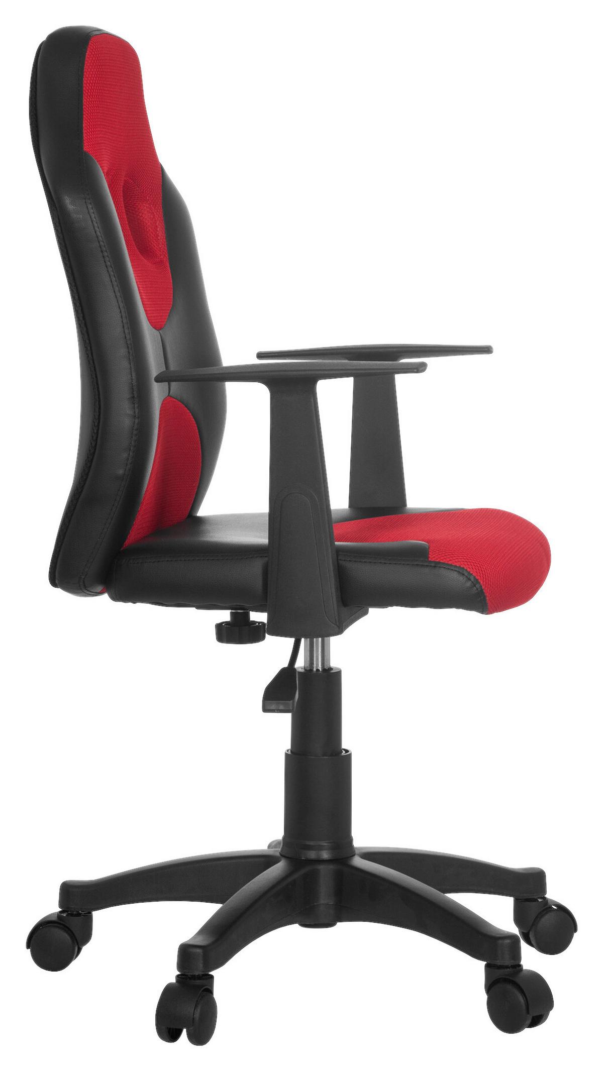 Jugenddrehstuhl Kid Racer Al Rot/Schwarz - Rot/Schwarz, Basics, Kunststoff (54/90-100/48cm) - MID.YOU
