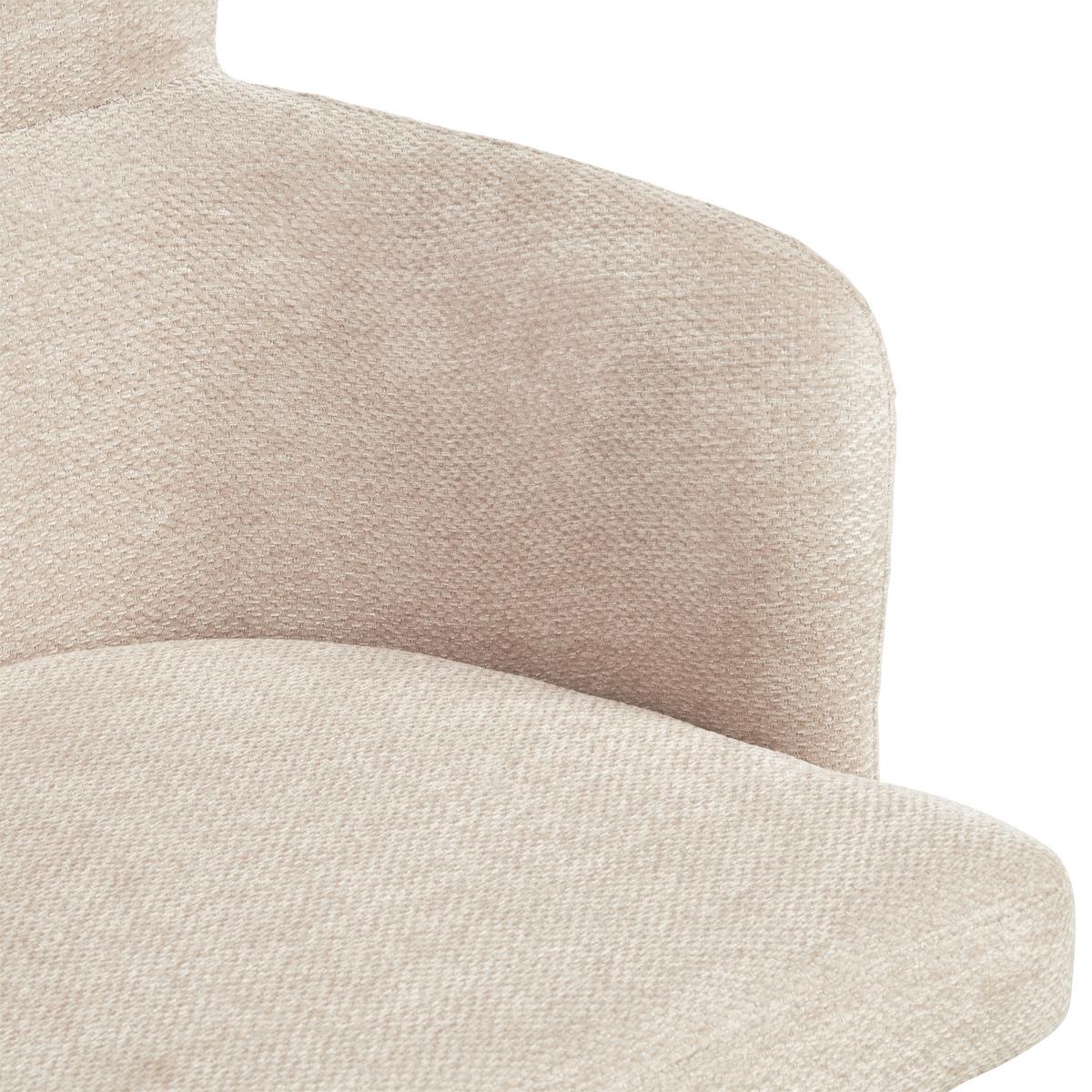 Armlehnstuhl Matteo Webstoff Beige, B: 58,5 cm - Beige/Schwarz, KONVENTIONELL, Holz/Textil (58,5/85/63cm) - Livetastic