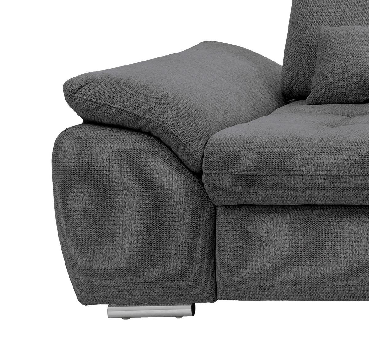 Ecksofa Mit Bettkasten Rigatti Anthrazit S: 314x184cm - Chromfarben/Anthrazit, MODERN, Textil (314/184cm) - Livetastic