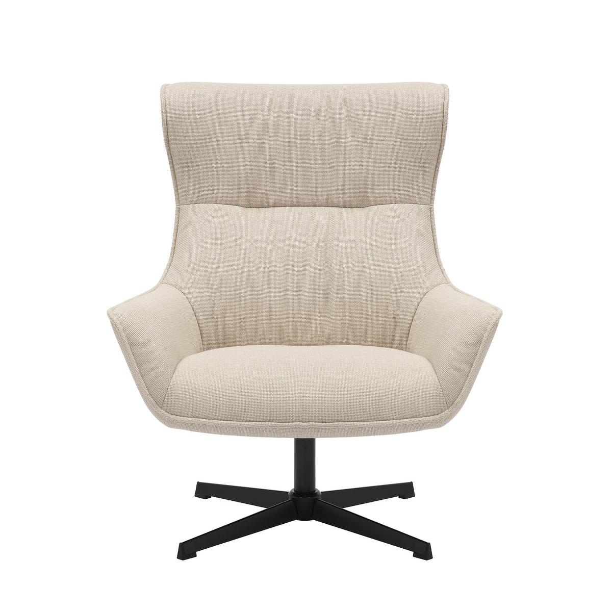 Sessel Beige B: 85 Cm - Beige/Schwarz, MODERN, Textil (85/103/83cm) - Livetastic