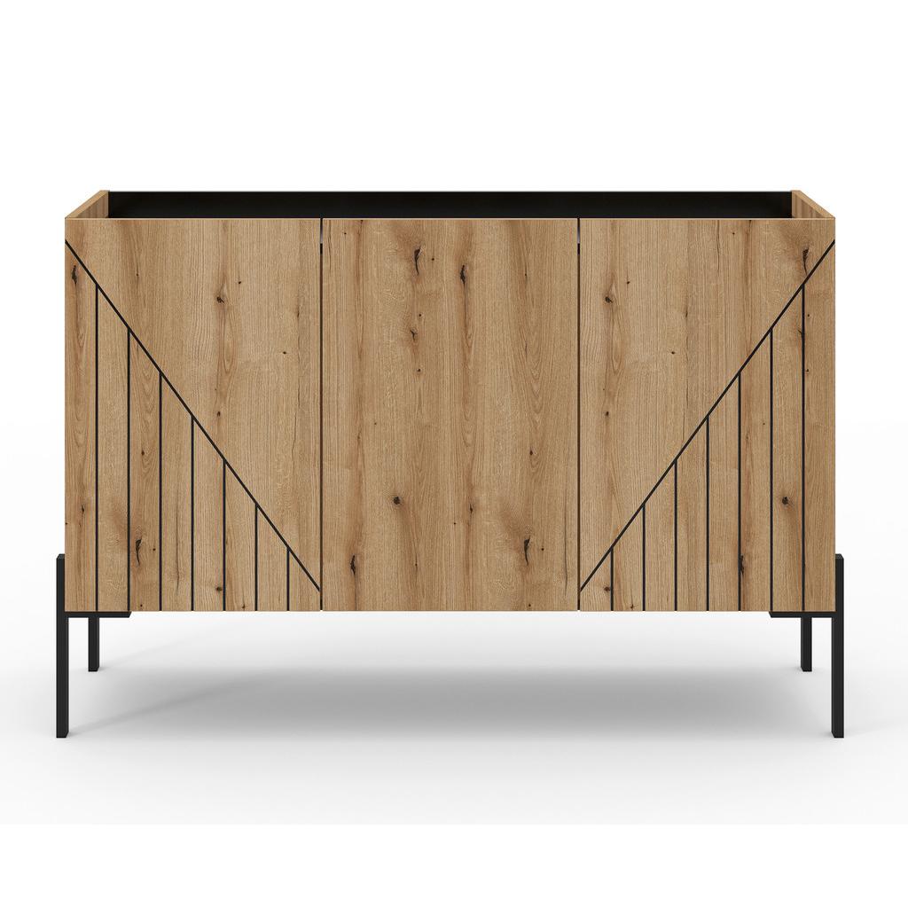 Sideboard Neo Schwarz /Eiche dunkel Dekor B: 122cm