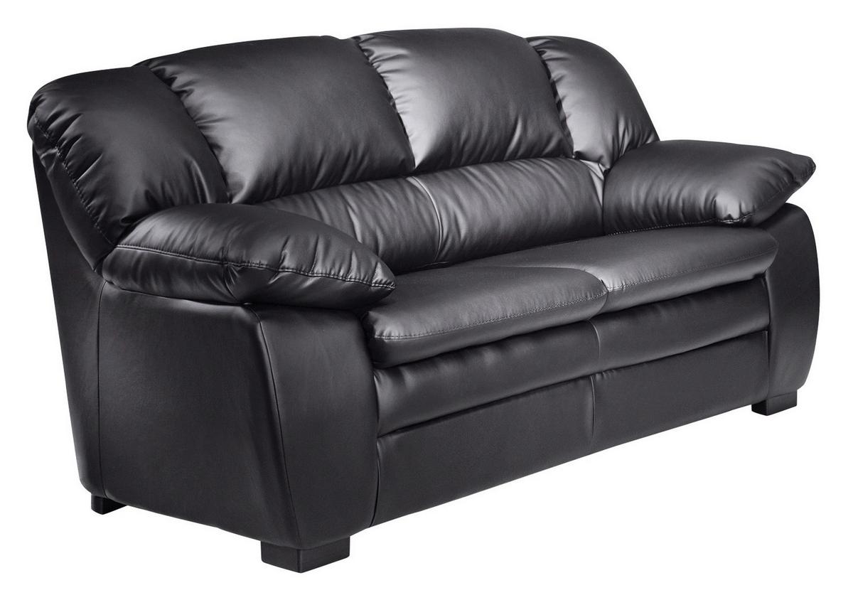 2-sitzer-sofa Casino I Rücken Echt Schwarz Lederlook - Schwarz, KONVENTIONELL, Textil (159/88/92cm) - MID.YOU