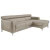Ecksofa Mit Schlaffunktion Sammy Grau Leder - Chromfarben/Grau, Design, Leder (227/168cm) - Livetastic