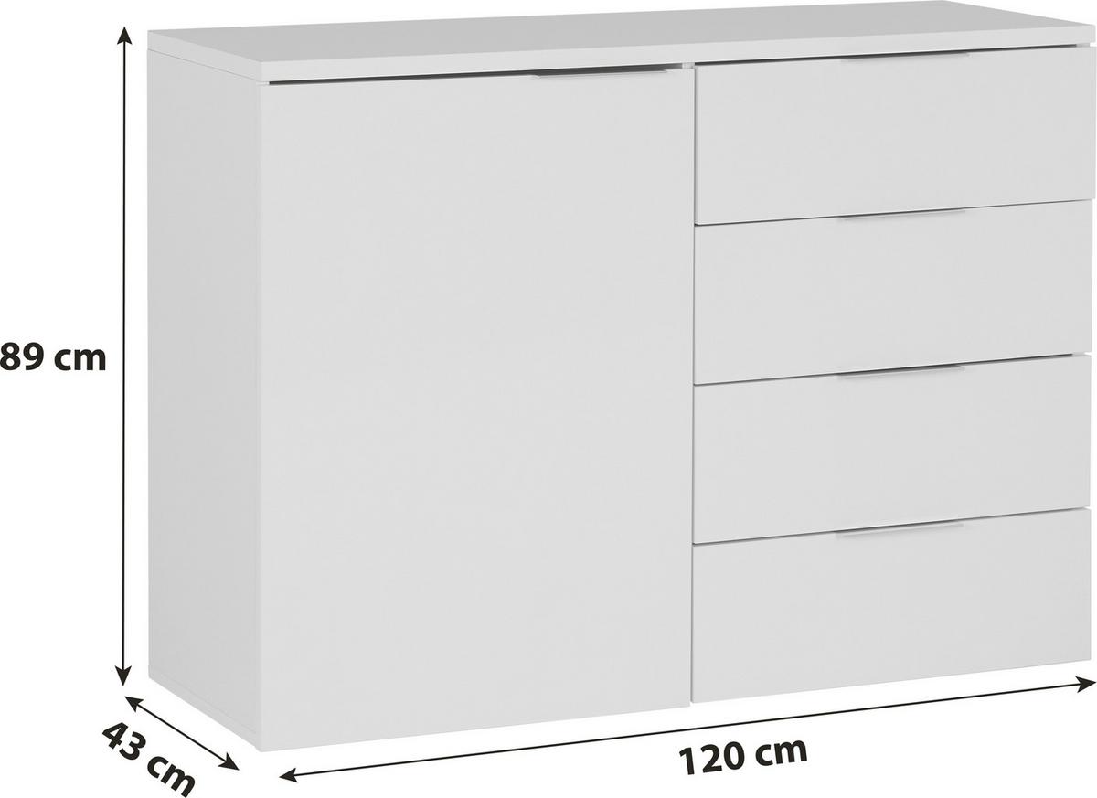 Komód Split 2 - fehér, Modern, fa (120/89/43cm) - Luca Bessoni