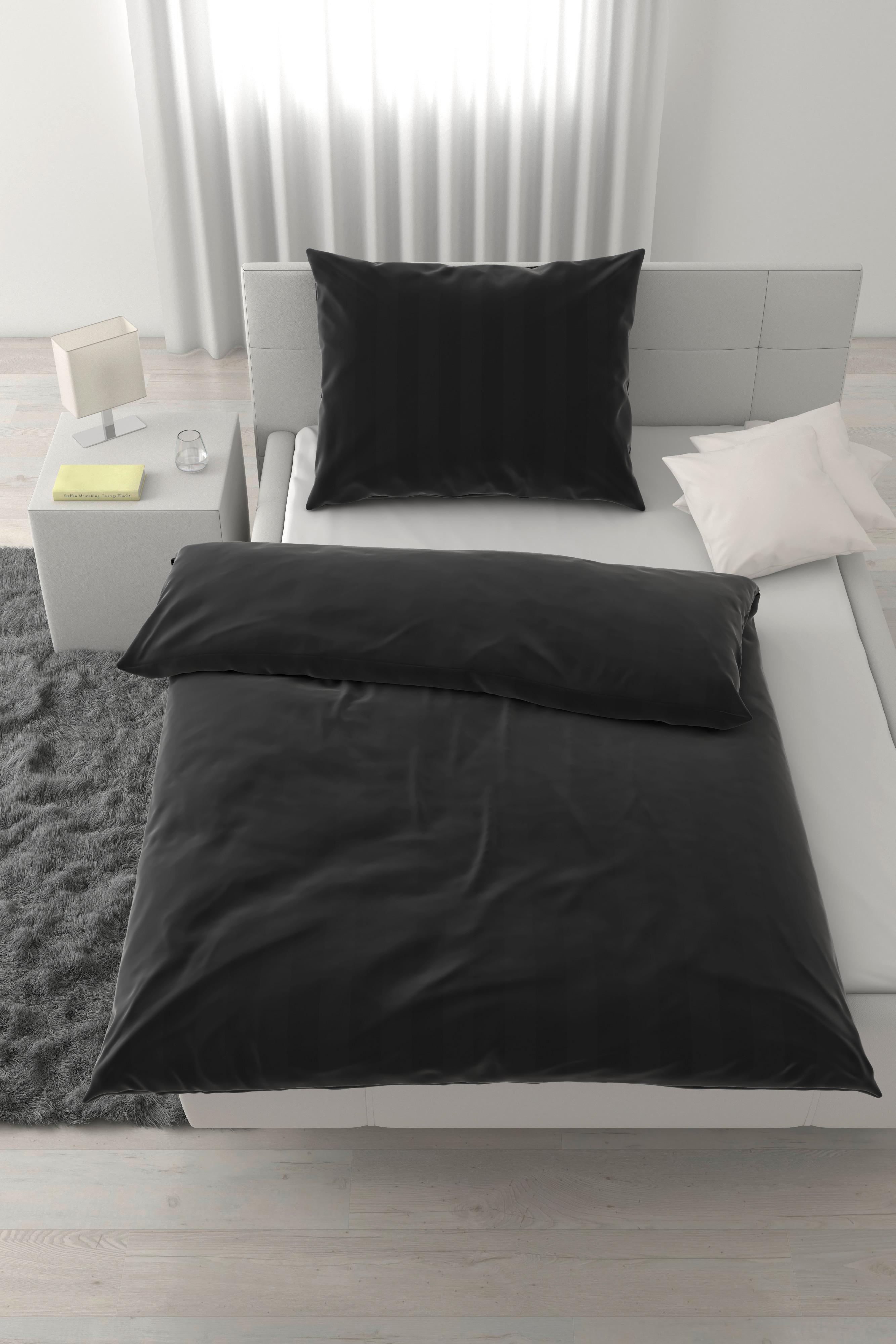 POSTEĽNÁ BIELIZEŇ XENIA STREIF - čierna, Modern, textil (140/200cm) - Premium Living