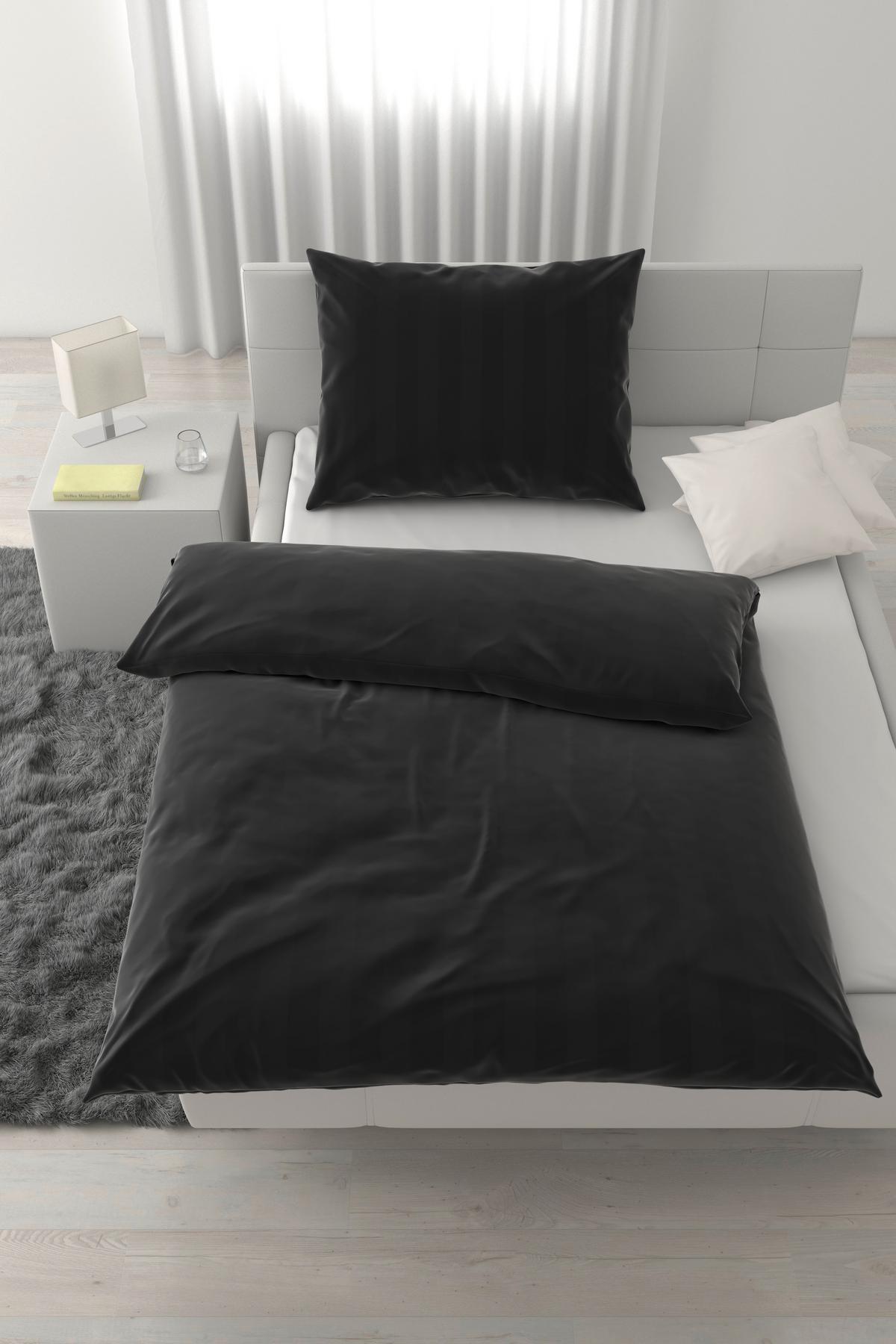 POSTEĽNÁ BIELIZEŇ XENIA STREIF - čierna, Modern, textil (140/200cm) - Premium Living
