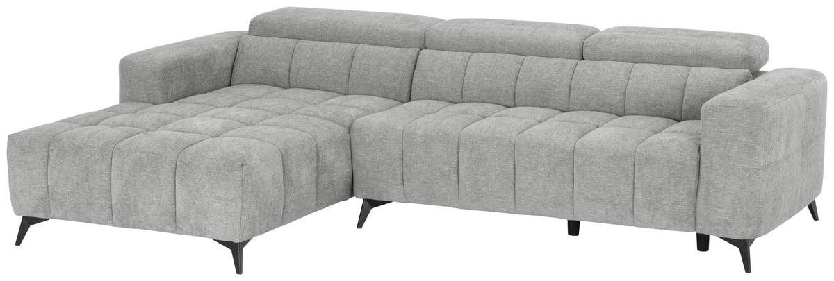 Sedací souprava MELBOURNE, levá, šedá - šedá/černá, Moderní, kov/dřevo (182/285cm) - Based