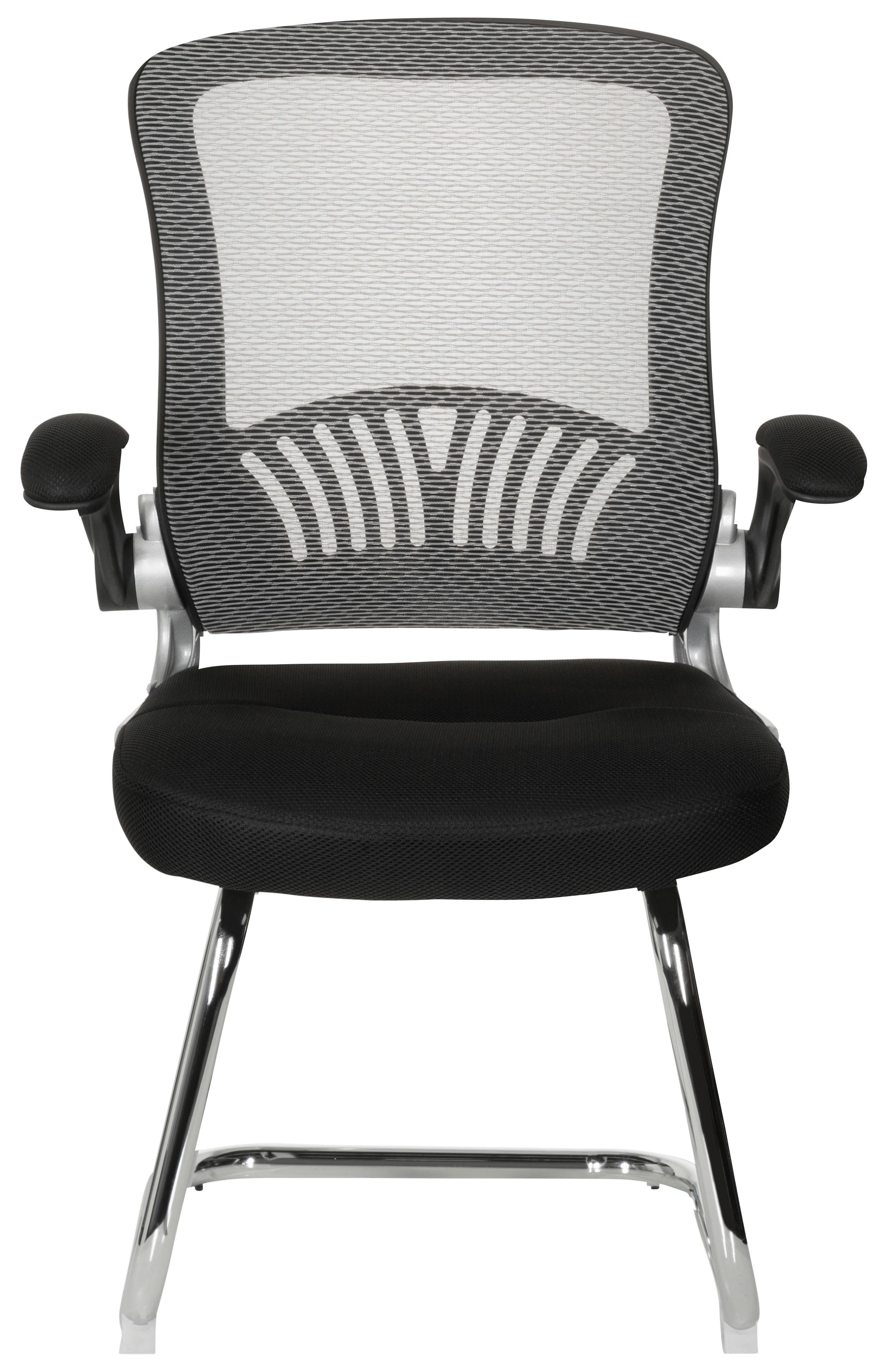 Besucherstuhl Flyer Pro V Grau/Schwarz - Chromfarben/Schwarz, MODERN, Textil/Metall (64/103/64cm) - MID.YOU