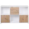 Kommode 120cm Pepeto, Weiß - Eiche Artisan/Weiß, Design, Holzwerkstoff (120/77/30cm) - Livetastic
