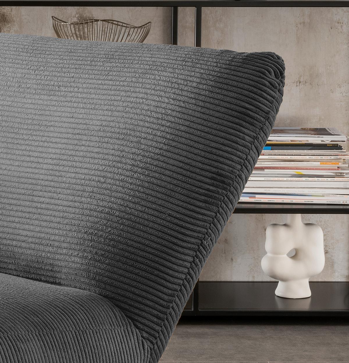 Xxl-sessel Cremallo Grau 360° Drehbar, B: 95 Cm - Schwarz/Grau, Trend, Textil (95/77/94cm) - Livetastic