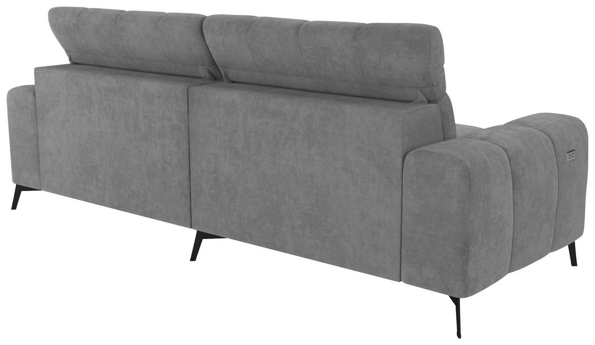 Rohová sedačka LAYA, pravá, šedá tkanina MEMPHIS - šedá, Moderní, textil (250/155cm) - Premium Living