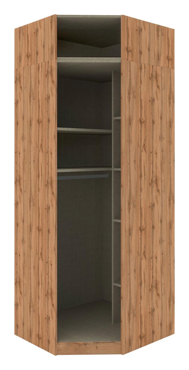 Korpus Rohovej Skrine Unit - dub wotan, Moderný, kompozitné drevo (91,1/242,2/91,1cm) - Ondega