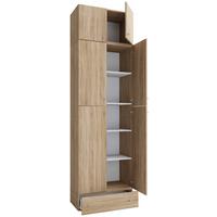 Skrinka na topánky Lona XXL, so zásuvkou a nadstavcom - čierna/sivá, Konventionell, kompozitné drevo/plast (70/240/39cm) - MID.YOU