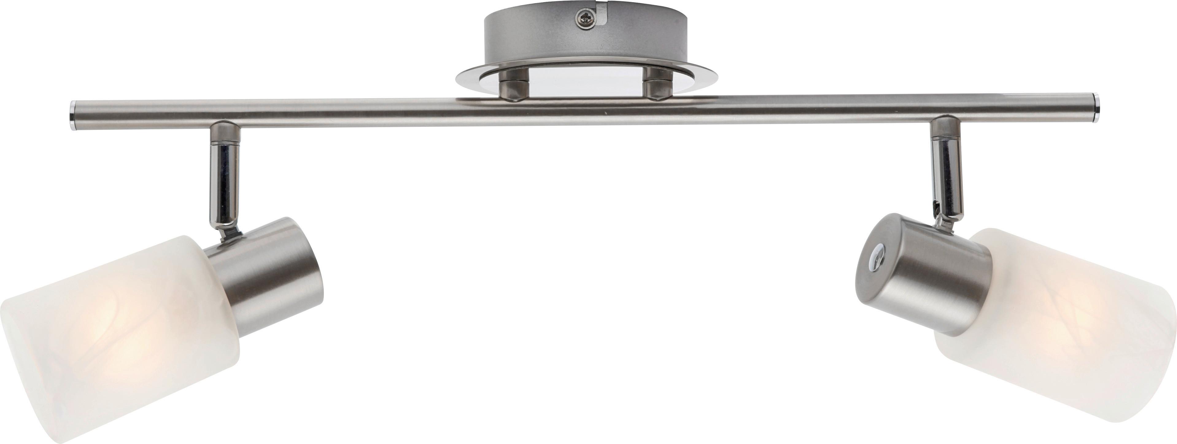 Strahler Elke 2-Flammig verstellbar L: 41,5 cm - Chromfarben/Weiß, KONVENTIONELL, Glas/Metall (41,5cm) - James Wood