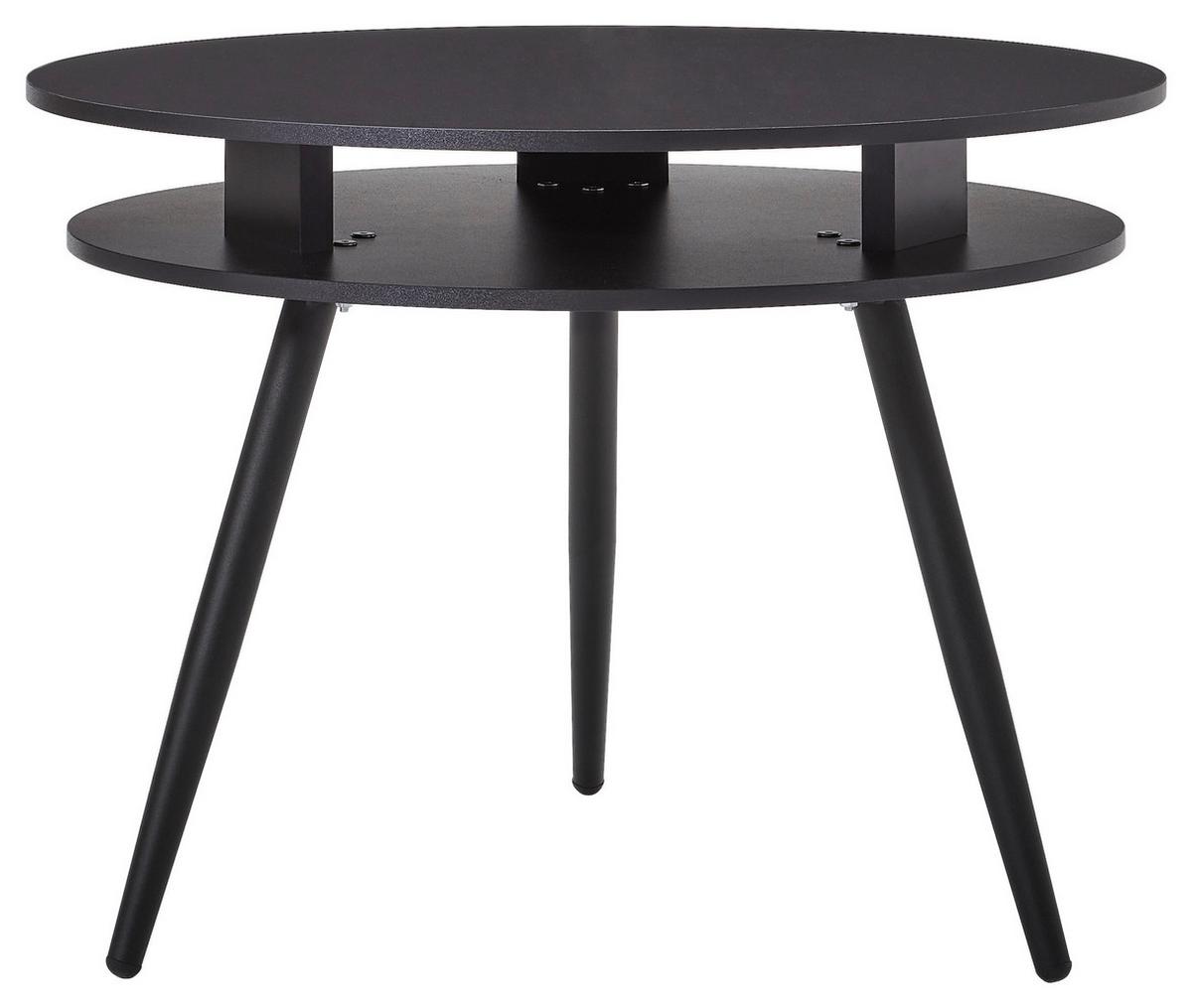 Couchtisch Rund 2er-Set Madrigal - Wildeiche/Schwarz, Basics, Holzwerkstoff (90/90/51cm) - P & B