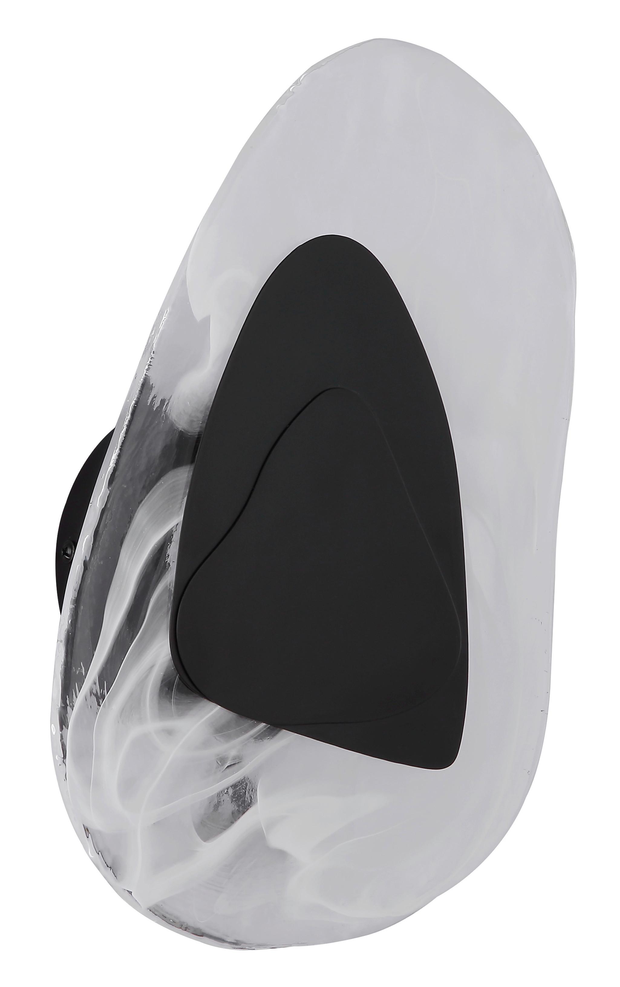 LED-Wandleuchte 78411s Dorsey - Klar/Schwarz, Design, Glas/Metall (20,3/31,5cm) - Globo