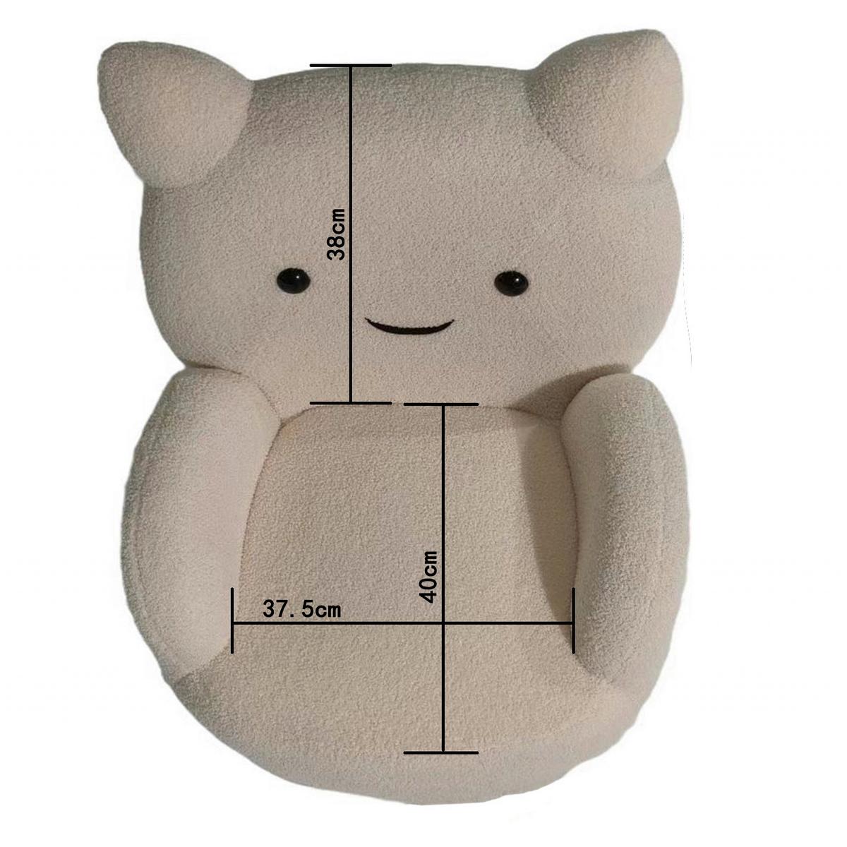 Křeslo KITTI, bílá tkanina TEDDY - bílá, Romantický / Rustikální, dřevo/textil (59/40/72cm) - Prenneis