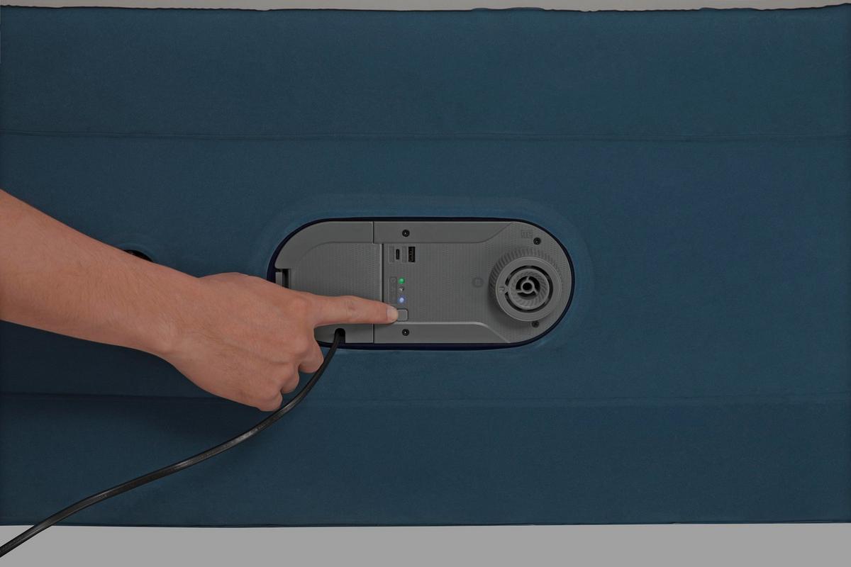Luftbett Lennard 191x97x46 Cm Bis 150kg, Inkl. Pumpe - Dunkelblau/Grau, KONVENTIONELL, Kunststoff/Metall (191/97/46cm) - Bestway