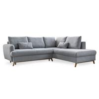 Ecksofa Scandic Lagom Hellgrau S: 242x202 cm - Hellgrau/Naturfarben, Textil (242/202cm) - MID.YOU