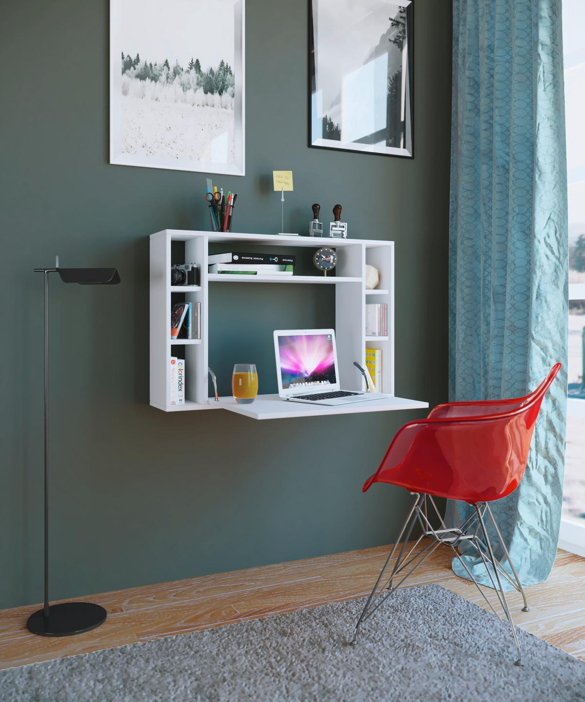 Laptoptisch Wandila B: 90 cm Weiß - Weiß, KONVENTIONELL, Holzwerkstoff (90/20/60cm) - MID.YOU