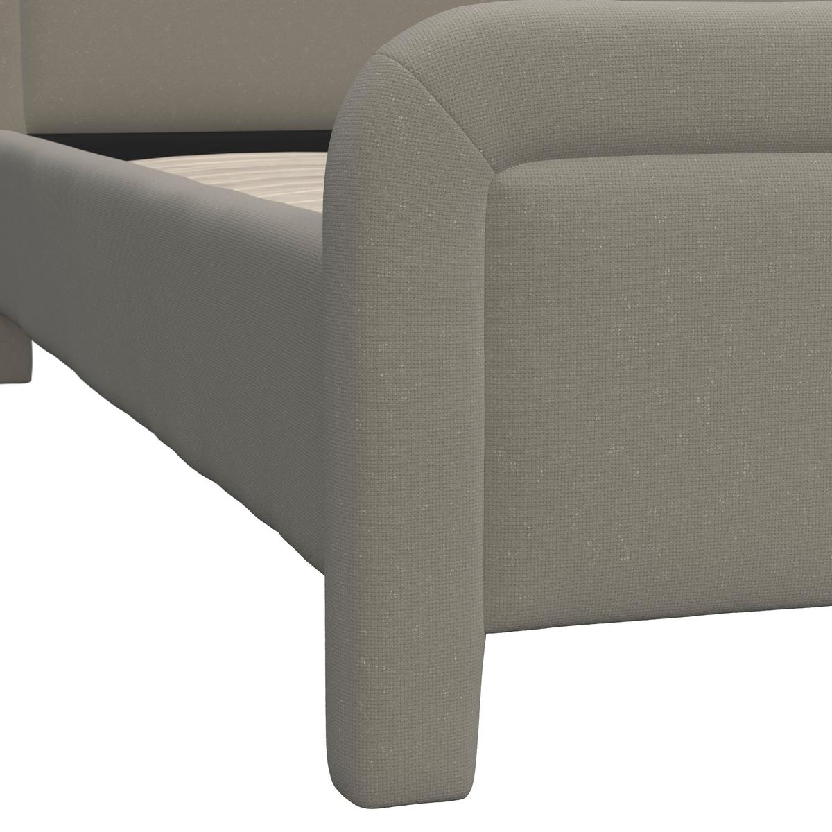 Čalouněná postel XIRELIA 160x200 cm, šedohnědá - barvy dubu/přírodní barvy, Moderní, kov/dřevo (160/200cm) - Bessagi Home