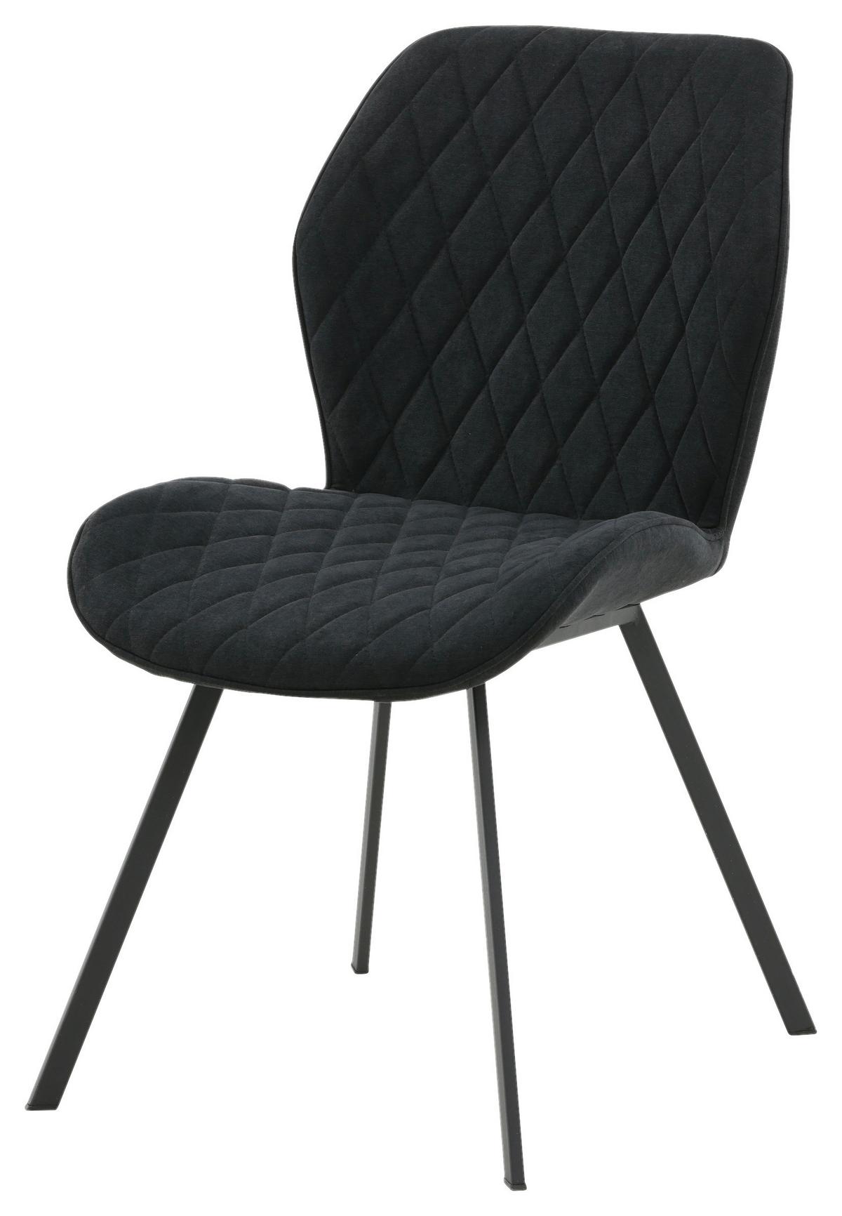 Stuhl-Set Gemma - Schwarz, Design, Textil/Metall (50/90/63cm) - Livetastic