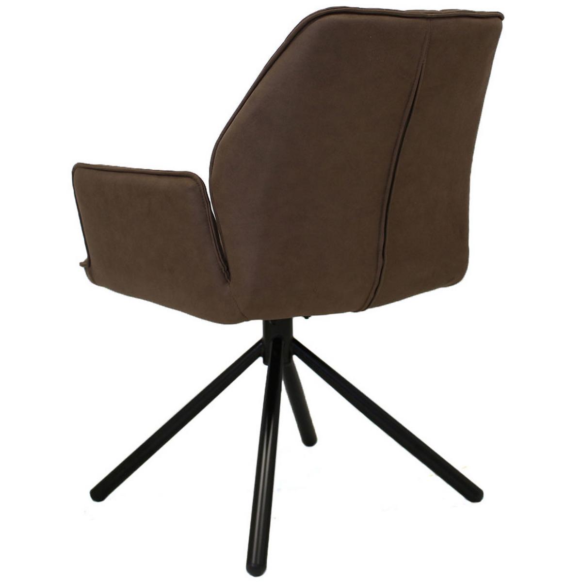 Armlehnstuhl Donny - Taupe/Schwarz, LIFESTYLE, Textil/Metall (58/92/52cm) - MID.YOU