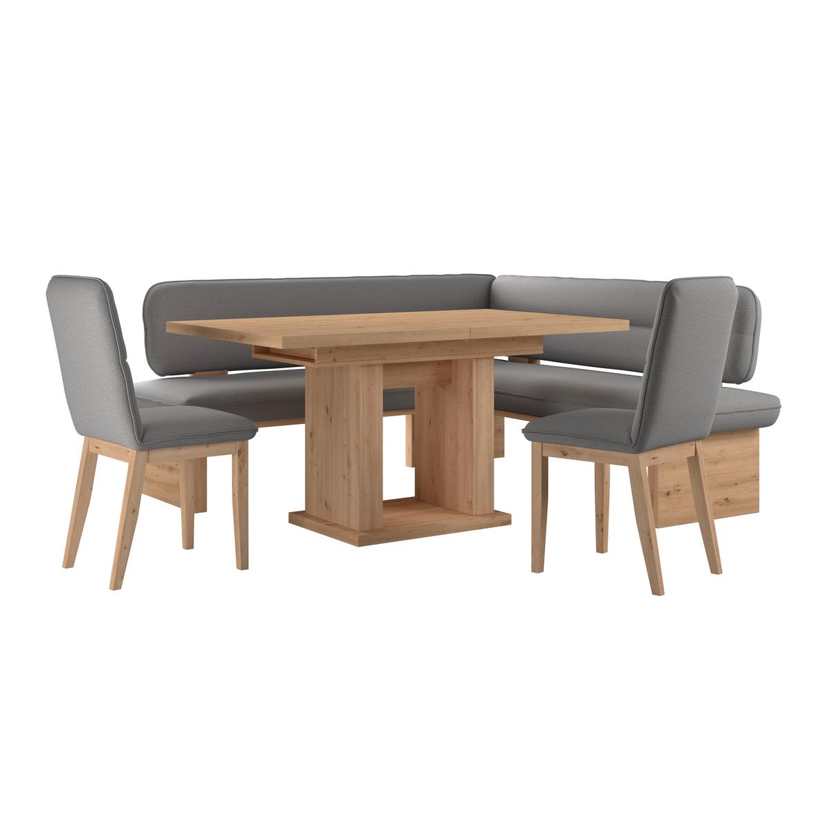 Eckbank Beluna Ii Webstoff Dunkelgrau, B: 212cm - Eichefarben/Dunkelgrau, KONVENTIONELL, Holz/Textil (212/170cm) - James Wood