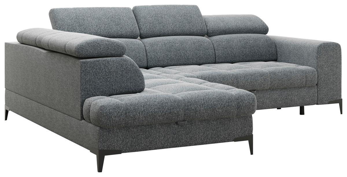 Rohová sedačka MASON, levá, tmavě šedáo-černá tkanina - černá/tmavě šedá, Moderní, kov/dřevo (211/271cm) - Mömax