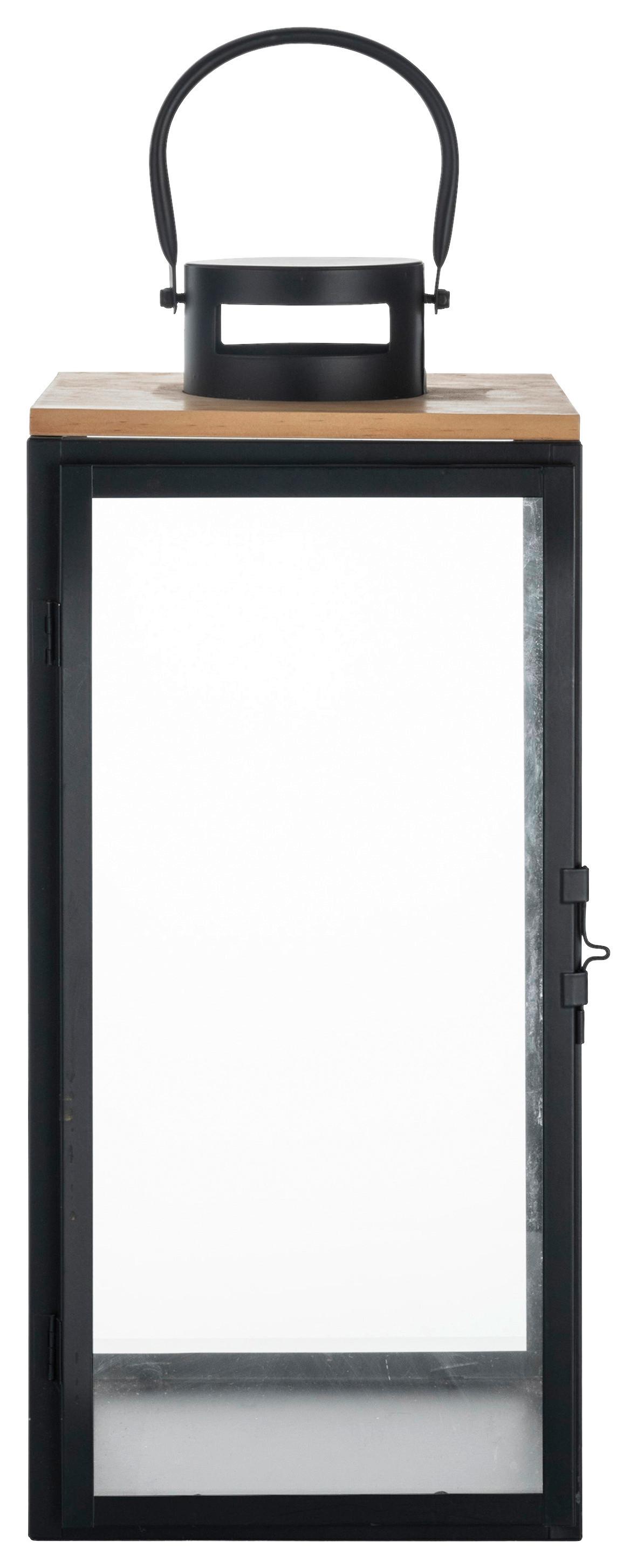 Lampáš Pure, výška: 48,5 cm - čierna, kov/kompozitné drevo (20,5/48,5/21,5cm) - Premium Living