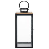 Lucerna Pure, výška: 48,5 cm - černá, kov/kompozitní dřevo (20,5/48,5/21,5cm) - Premium Living