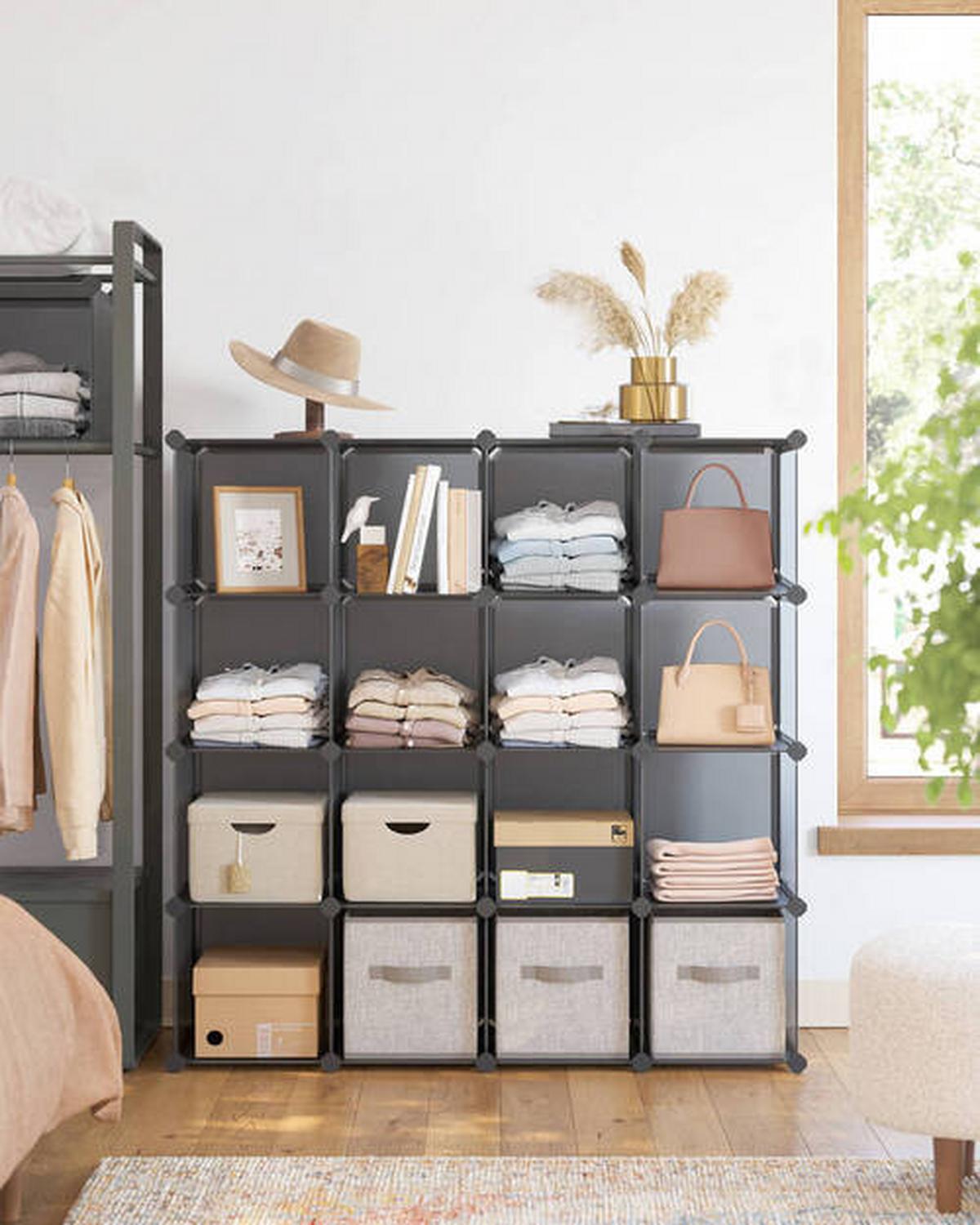 Regalkombination B: 153 Cm, Grau - Schwarz/Grau, Basics, Kunststoff/Metall (153/153/31cm) - Boxxx