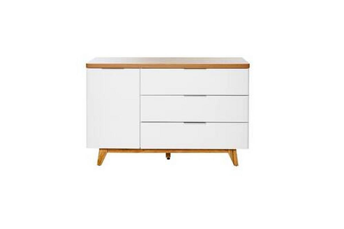 Sideboard 120cm Libre Sb 120 Weiß/Eichefarben - Eichefarben/Weiß, KONVENTIONELL, Holzwerkstoff (120/77/39cm) - Livetastic