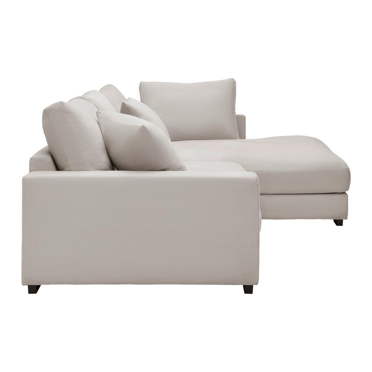 Rohová sedačka PEDRO, pravá, béžová, s vankúšmi - čierna/béžová, Modern, textil/plast (300/83/190cm) - Mömax